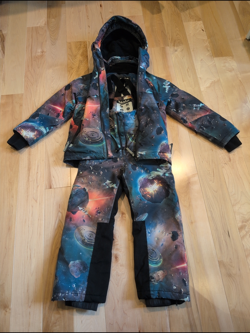 Molo Kids Space Print Ski Jacket & Bib Pants